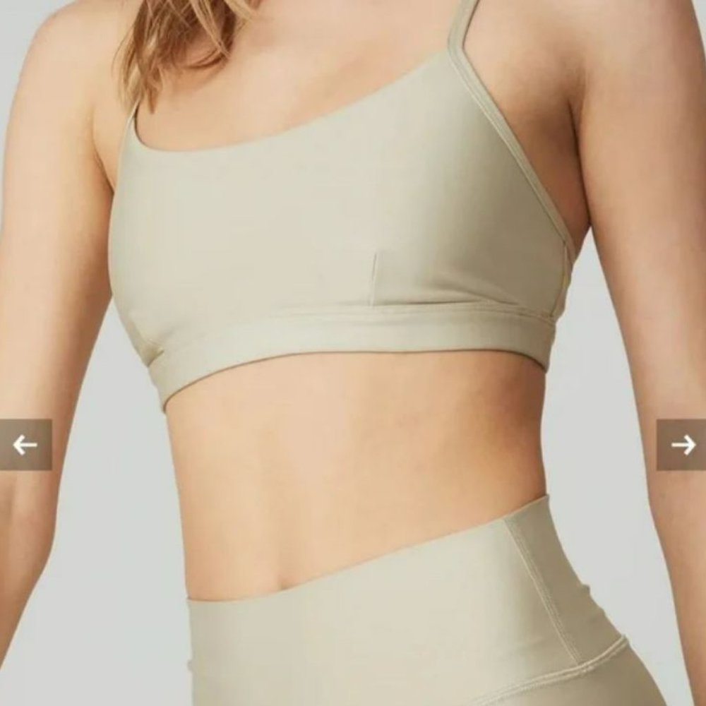 Alo Airlift Intrigue Bra, California Sand, L, NEW